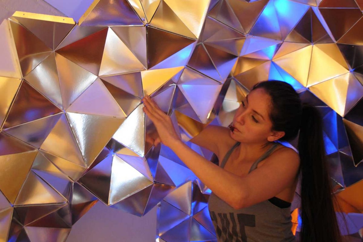 Top architecture schools provide students a venue to showcase display and describe their course work. This photo demonstrates one of the backdrops use for such a showcase