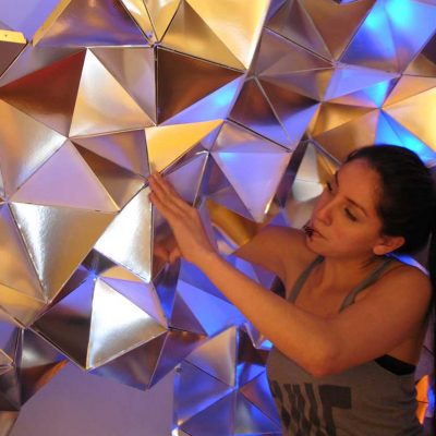 Top architecture schools provide students a venue to showcase display and describe their course work. This photo demonstrates one of the backdrops use for such a showcase