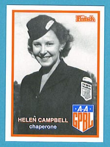 An AAGPBL baseball card featuring Helen